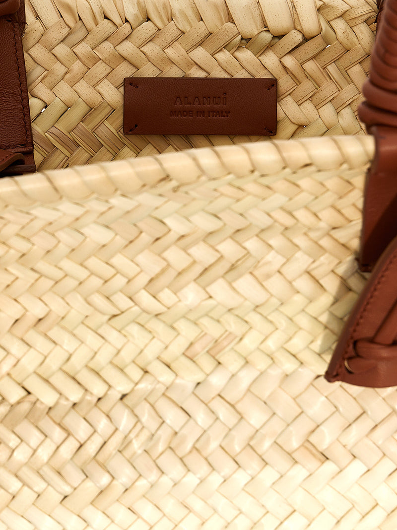 Alanui Brown Marabou Handbag - Icon Palm Leaf Small