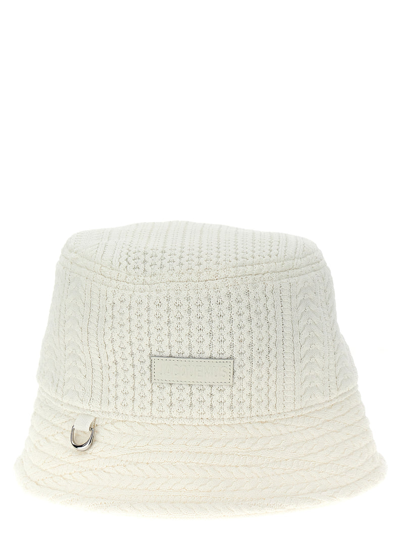 Jacquemus Le Bob Belo White Viscose Bucket Hat