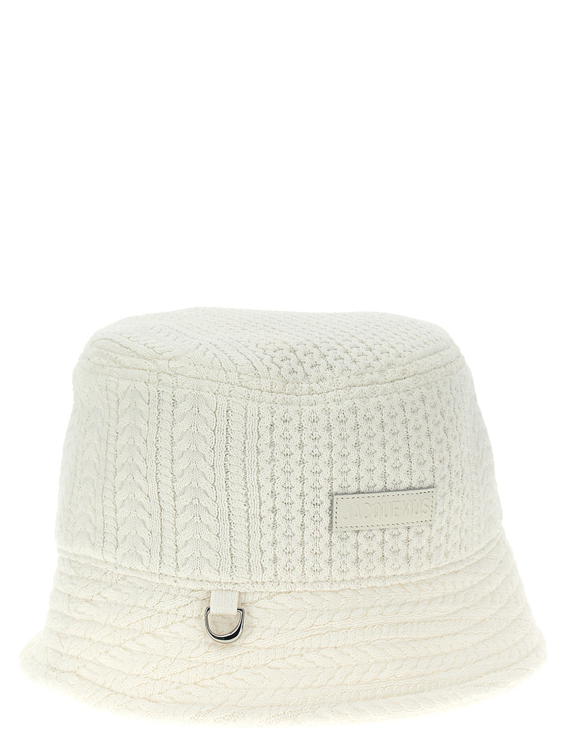 Jacquemus Le Bob Belo White Viscose Bucket Hat