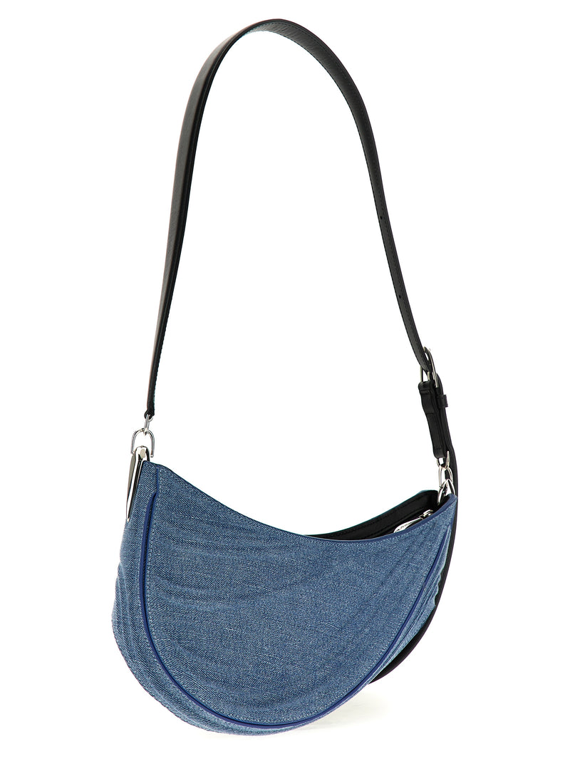Mugler Spiral Curve 01 Blue Calfskin Shoulder Bag