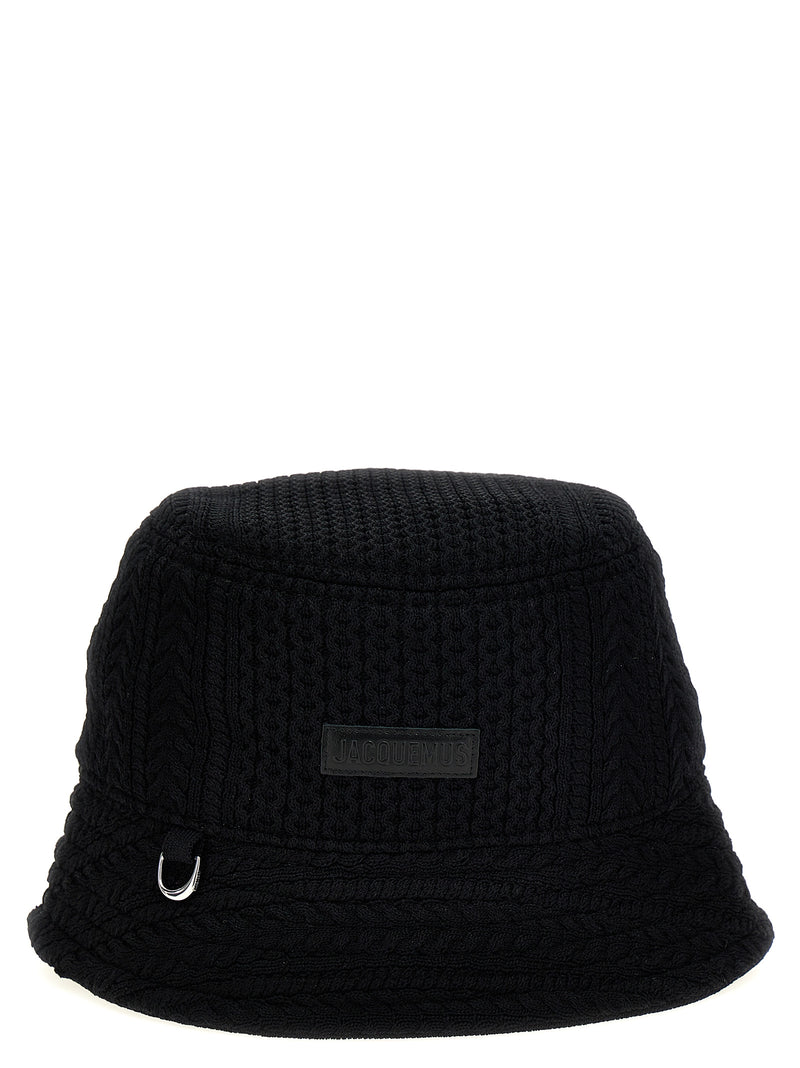 Jacquemus Le Bob Belo Black Viscose Bucket Hat