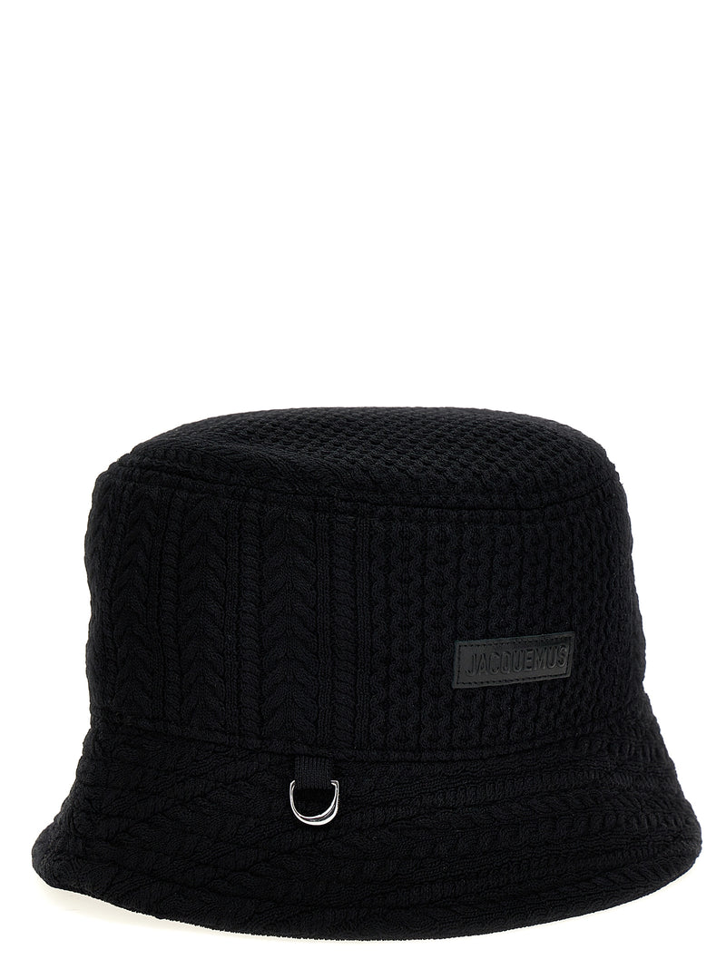 Jacquemus Le Bob Belo Black Viscose Bucket Hat
