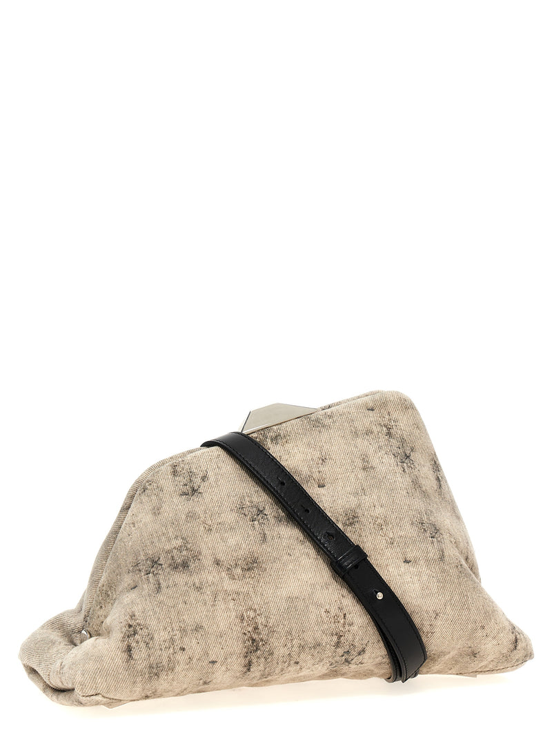 The Attico Gray Leather Clutch Bag - Day Off