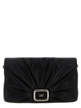 Roger Vivier Viv’ Choc Large Black Leather Shoulder Bag