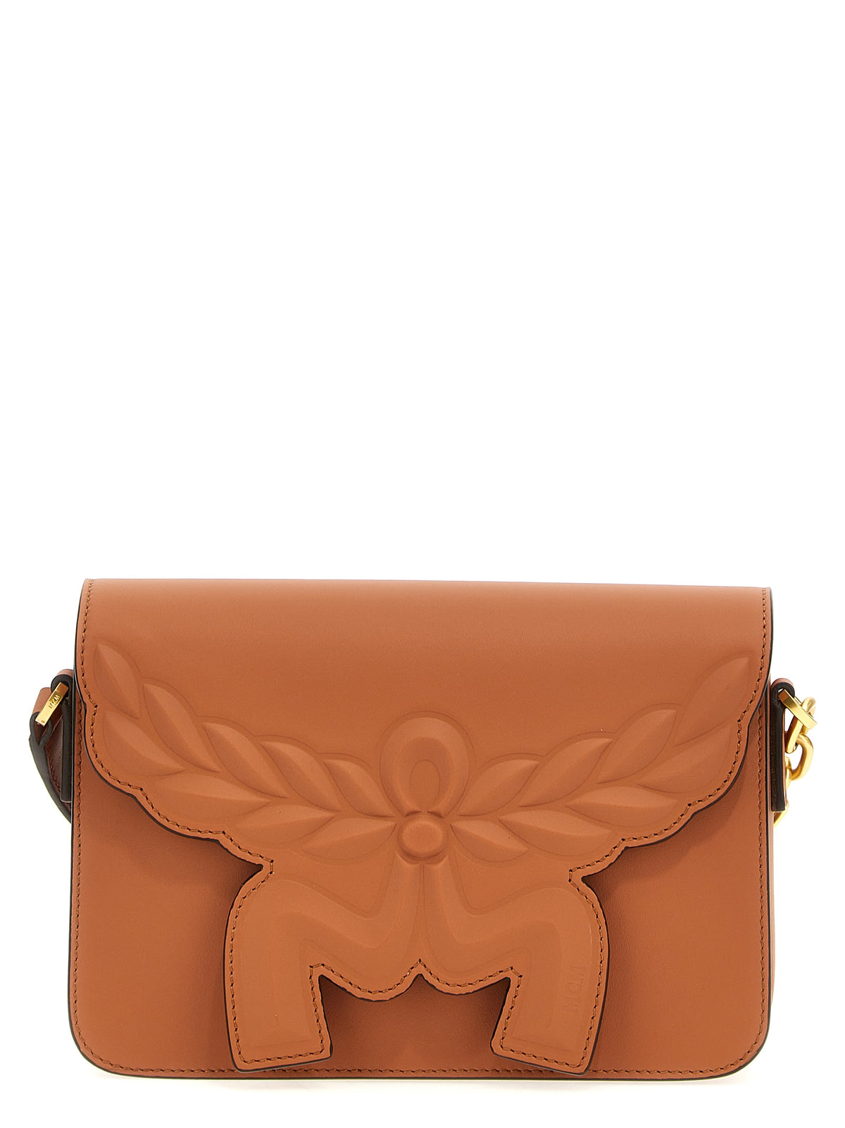 MCM Himmel Brown Calfskin Crossbody Bag