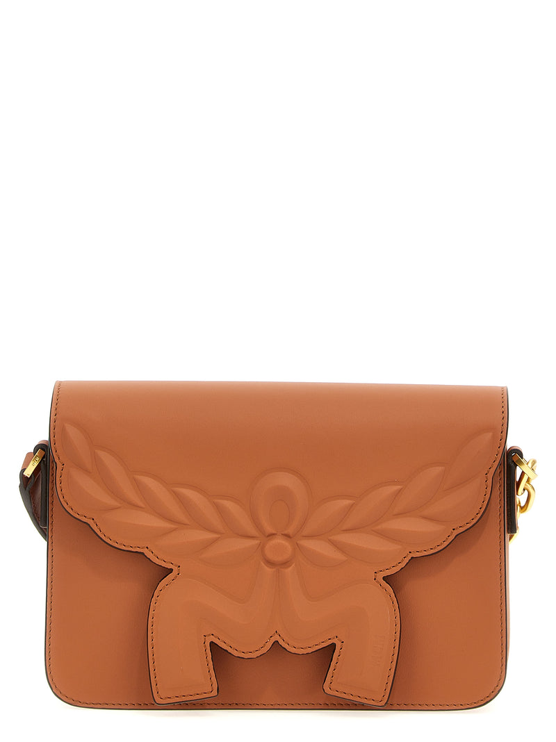 MCM Himmel Brown Calfskin Crossbody Bag