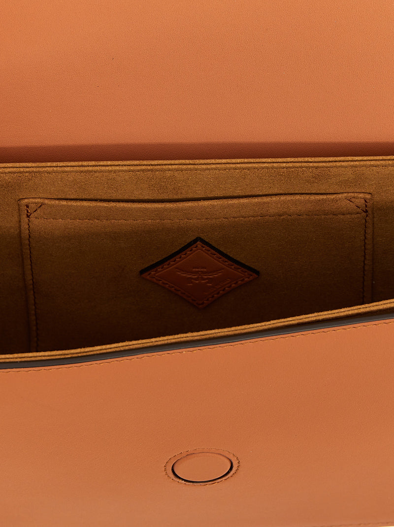 MCM Himmel Brown Calfskin Crossbody Bag