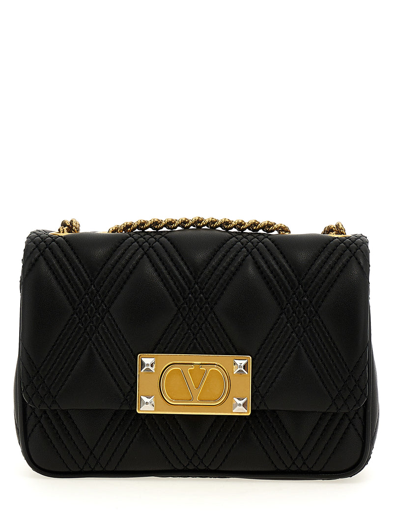 Valentino Garavani Black Lamb Leather ‘Quiltie 67’ Shoulder Bag