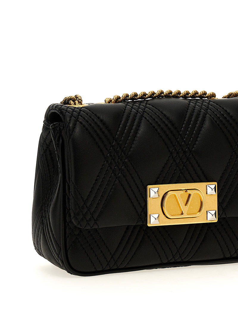 Valentino Garavani Black Lamb Leather ‘Quiltie 67’ Shoulder Bag