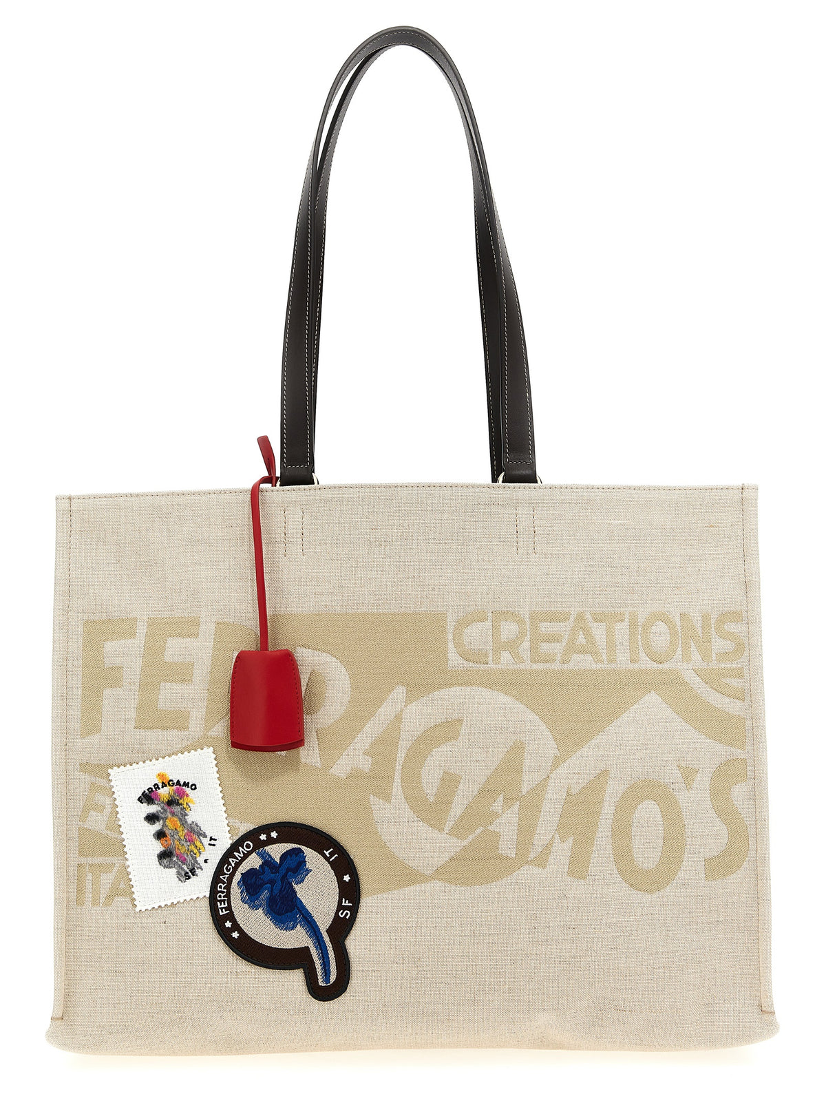 Ferragamo Beige Fabric Tote Bag - Chic and Versatile