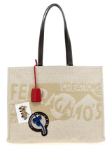 Ferragamo Beige Fabric Tote Bag - Chic and Versatile