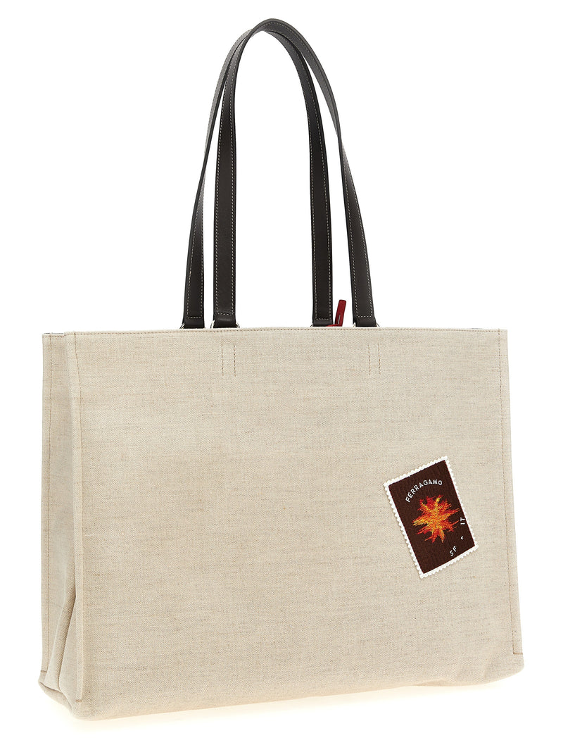 Ferragamo Beige Fabric Tote Bag - Chic and Versatile