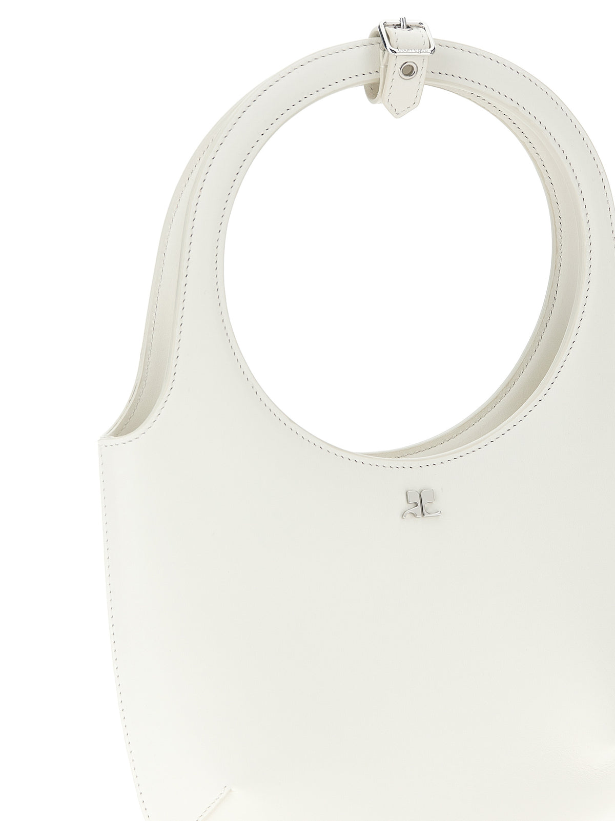 Sac à main Courrèges en cuir de veau blanc