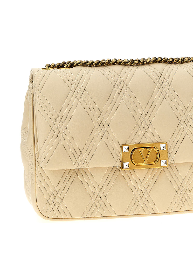 Valentino Garavani White Lamb Leather Shoulder Bag - Quiltie 67