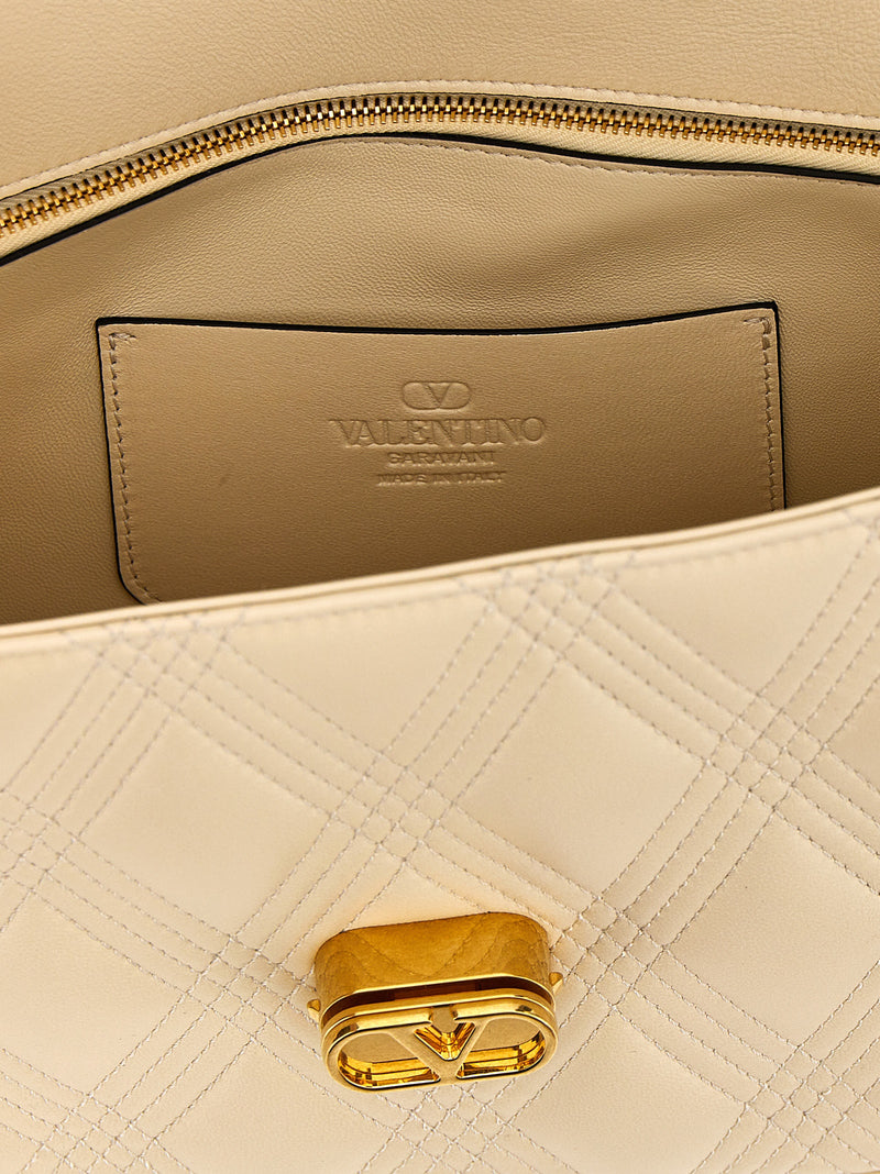 Valentino Garavani White Lamb Leather Shoulder Bag - Quiltie 67