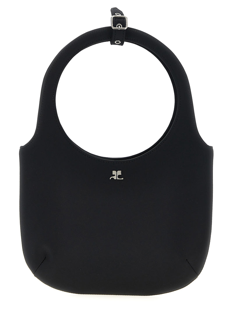 Courrèges 'Holy' Black Satin Handbag - Iconic Elegance