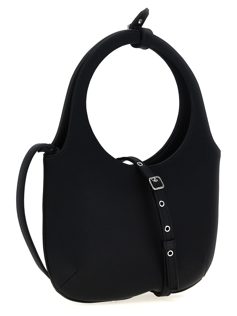 Courrèges 'Holy' Black Satin Handbag - Iconic Elegance
