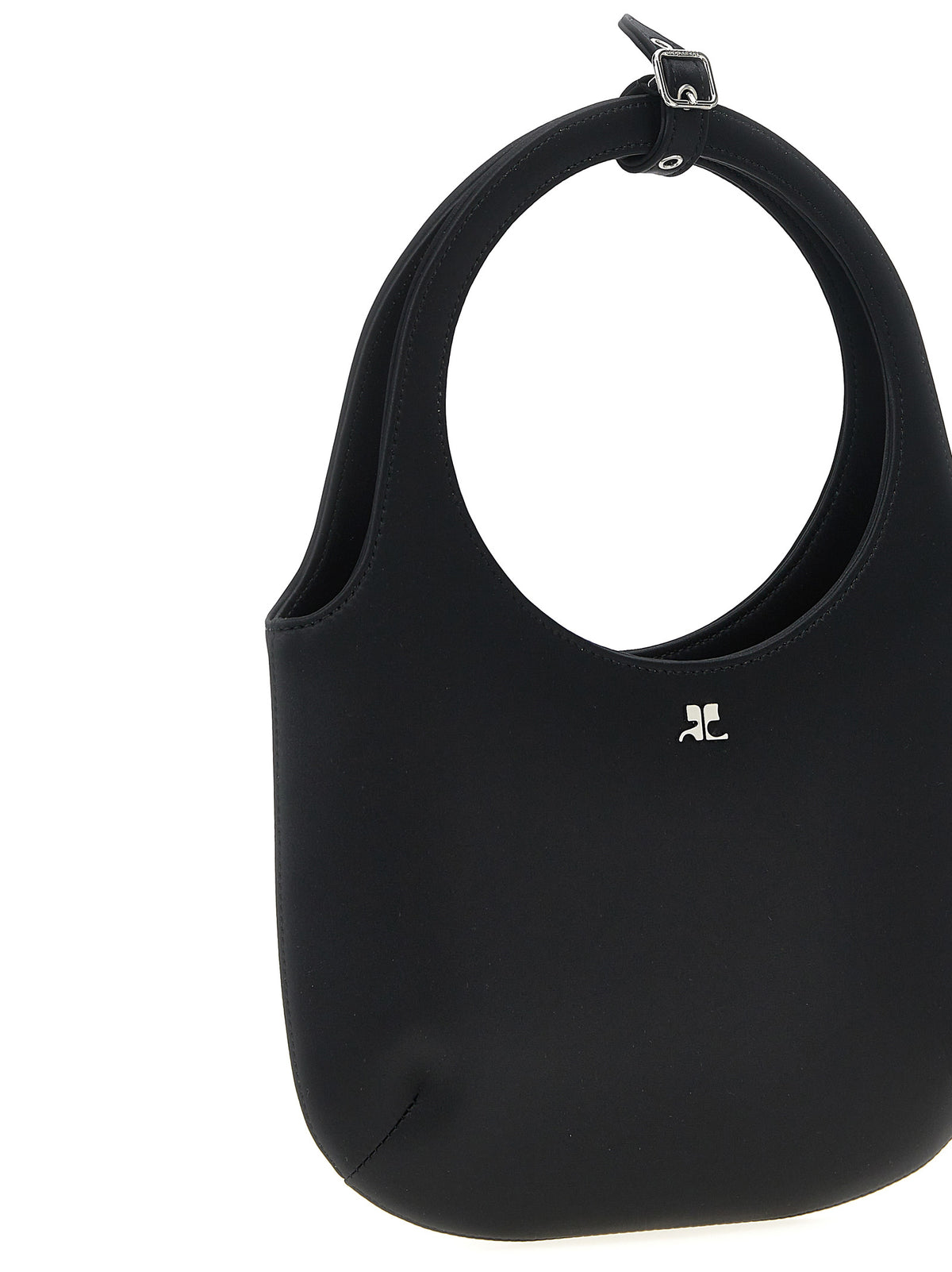 Courrèges ‘Holy’ Black Satin Handbag