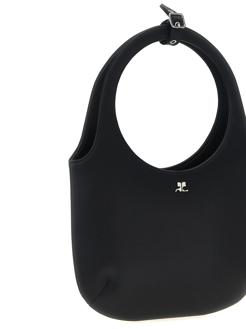 Courrèges 'Holy' Black Satin Handbag - Iconic Elegance