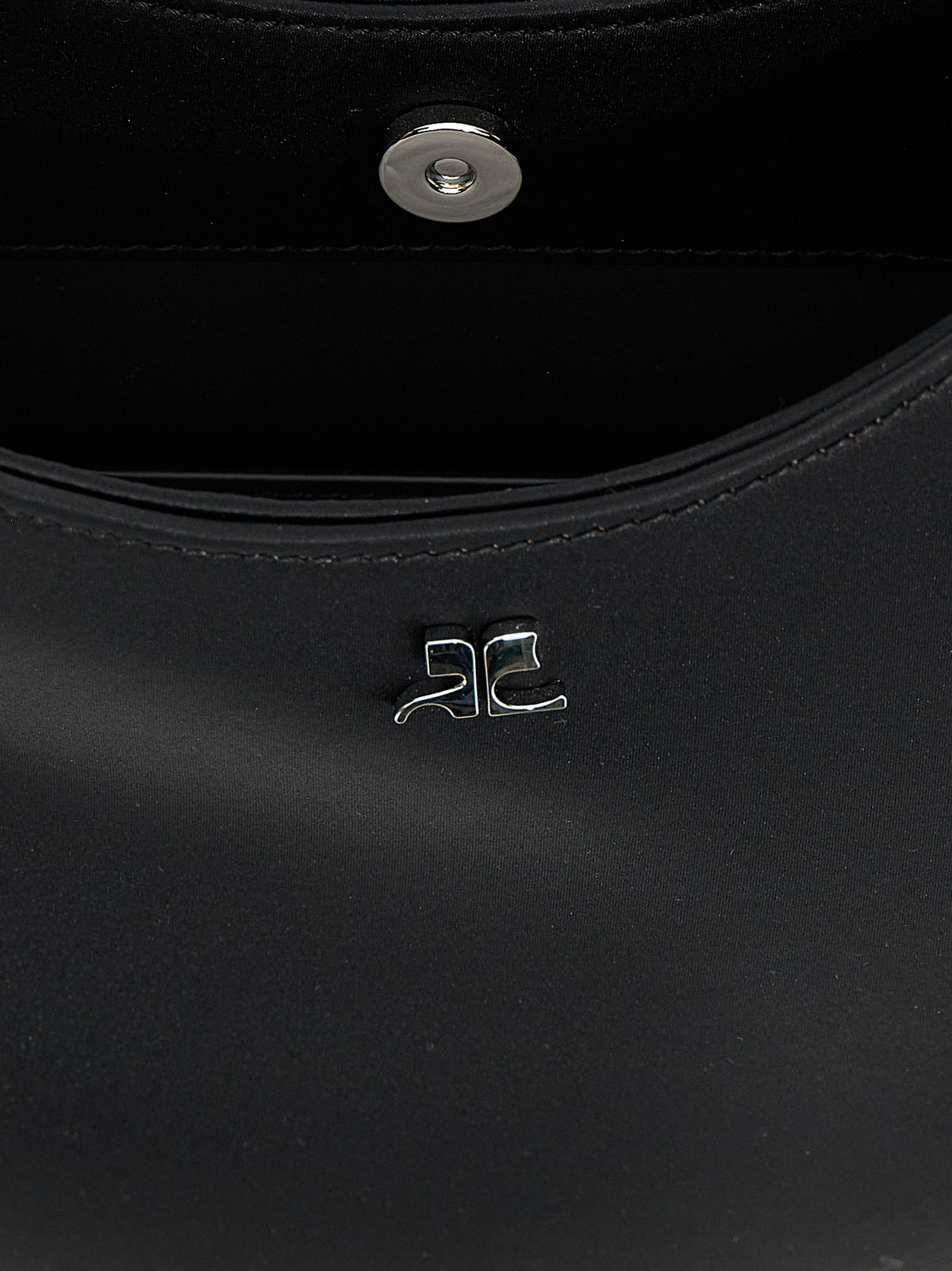 Courrèges ‘Holy’ Black Satin Handbag