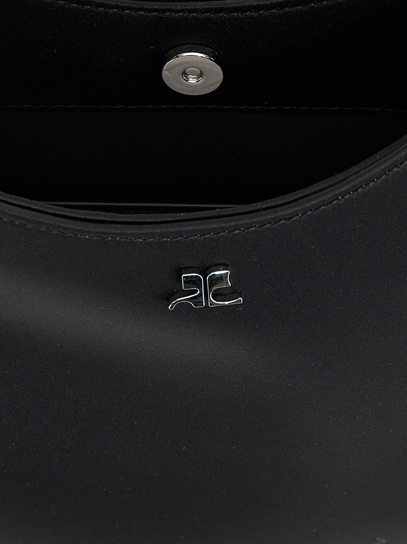 Courrèges 'Holy' Black Satin Handbag - Iconic Elegance
