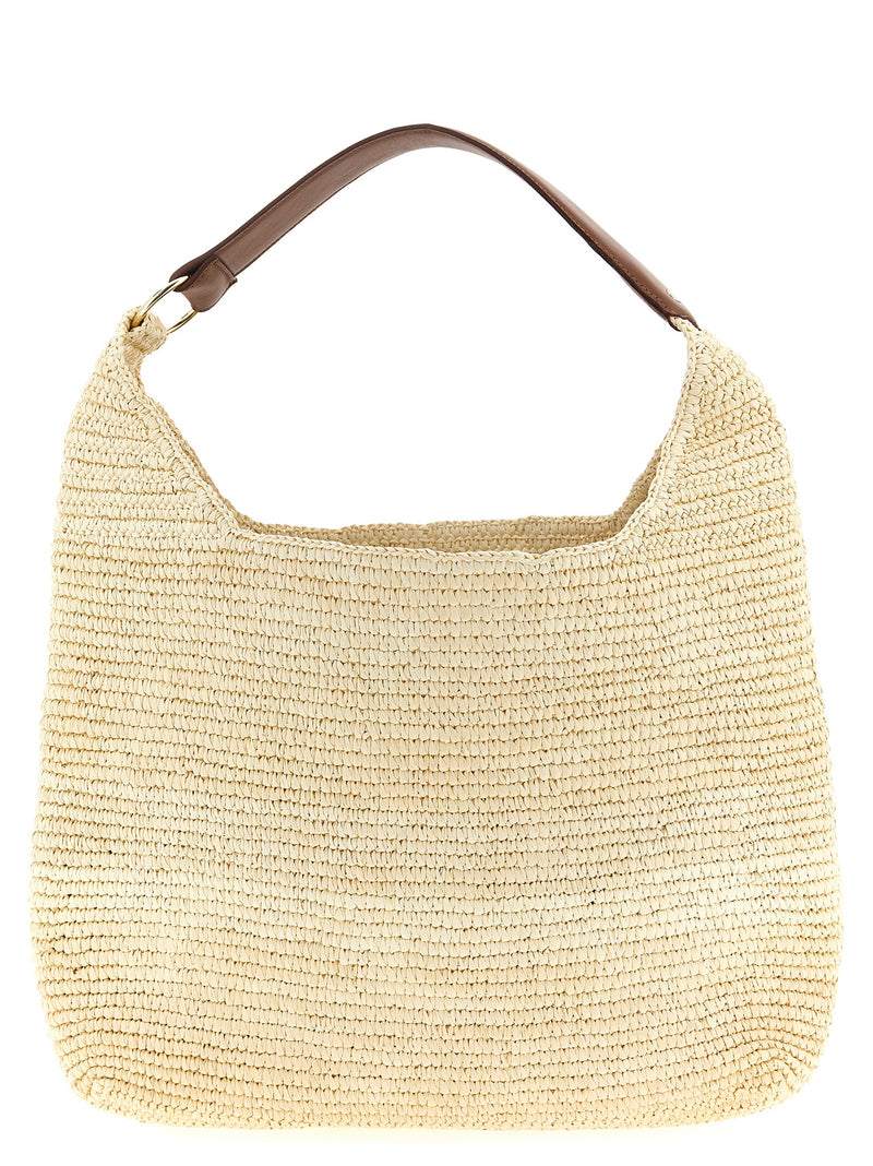 Maison Michel Cristiana Brown Raffia Shoulder Bag