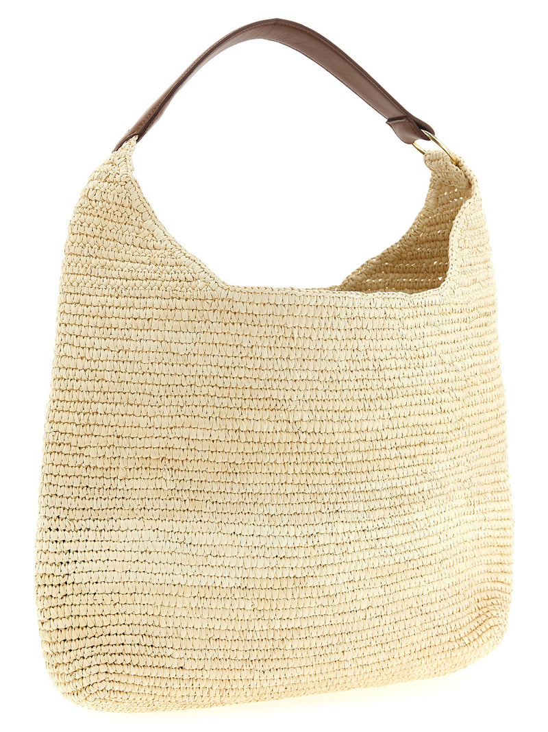 Maison Michel Cristiana Brown Raffia Shoulder Bag