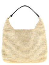 Maison Michel Cristiana Beige Raffia Shoulder Bag