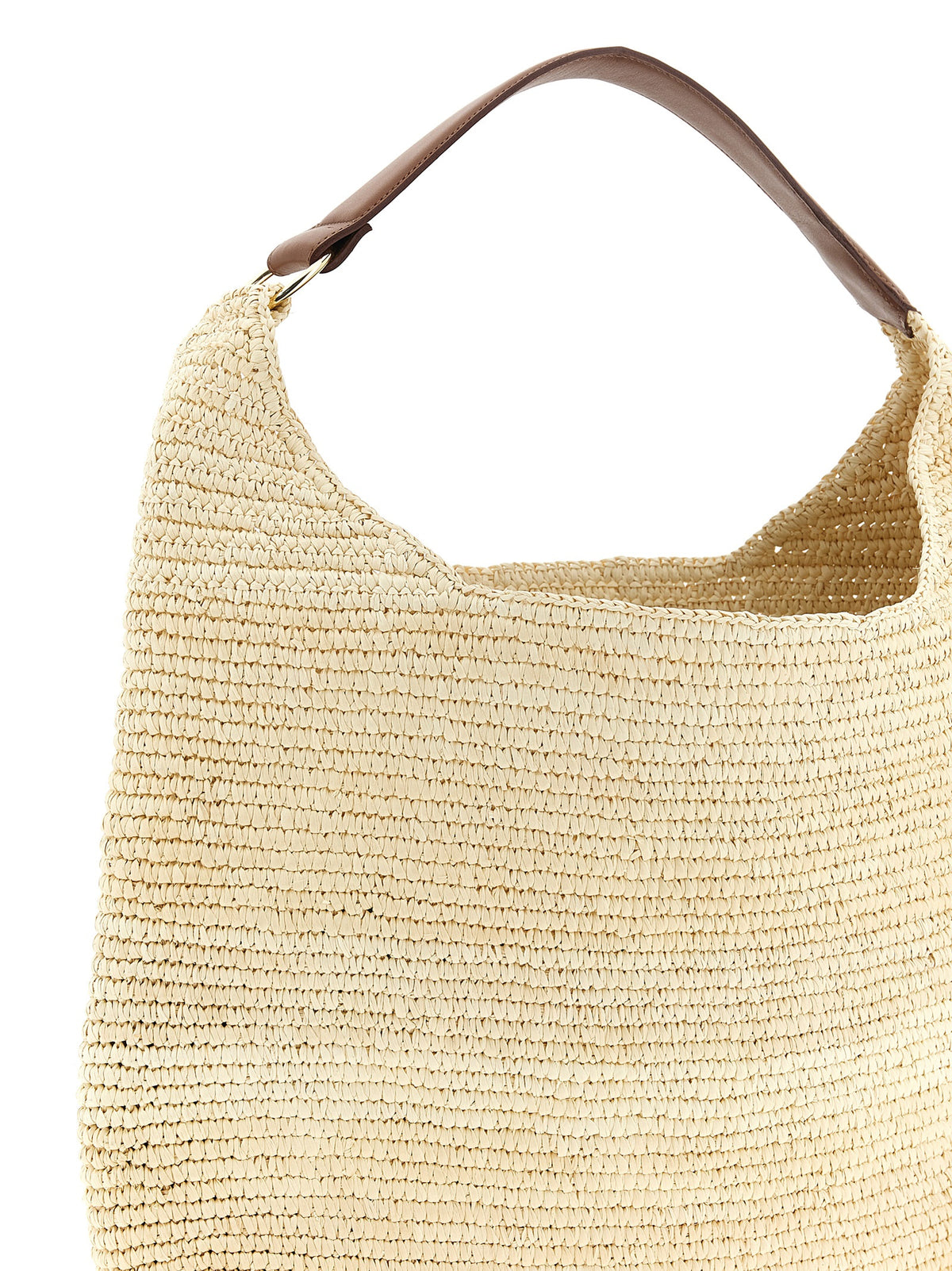 Maison Michel Cristiana Brown Raffia Shoulder Bag