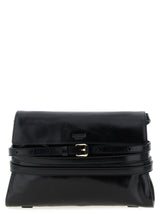 Moschino Tie Me Black Leather Crossbody Bag