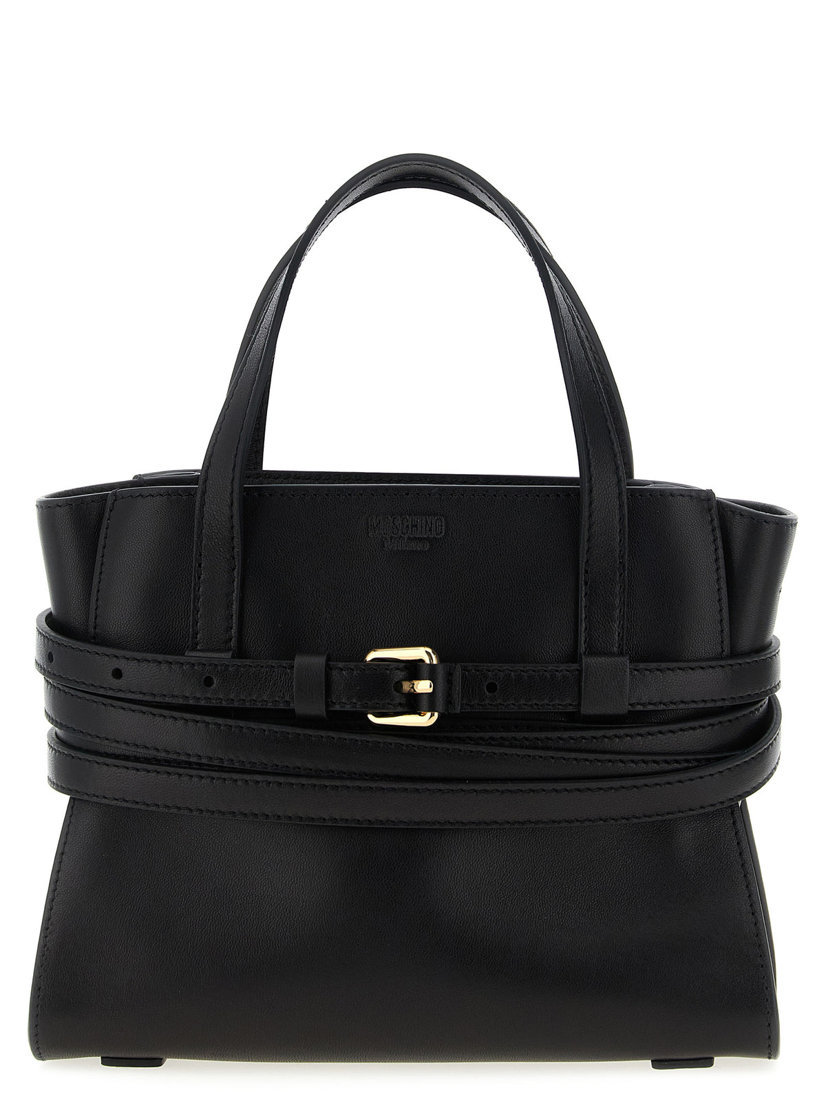 Moschino 'Tie Me' Small Black Polyester Handbag