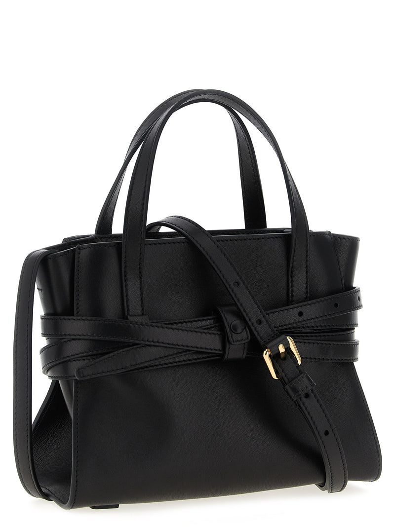 Moschino 'Tie Me' Small Black Polyester Handbag