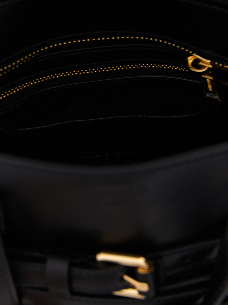 Moschino 'Tie Me' Small Black Polyester Handbag