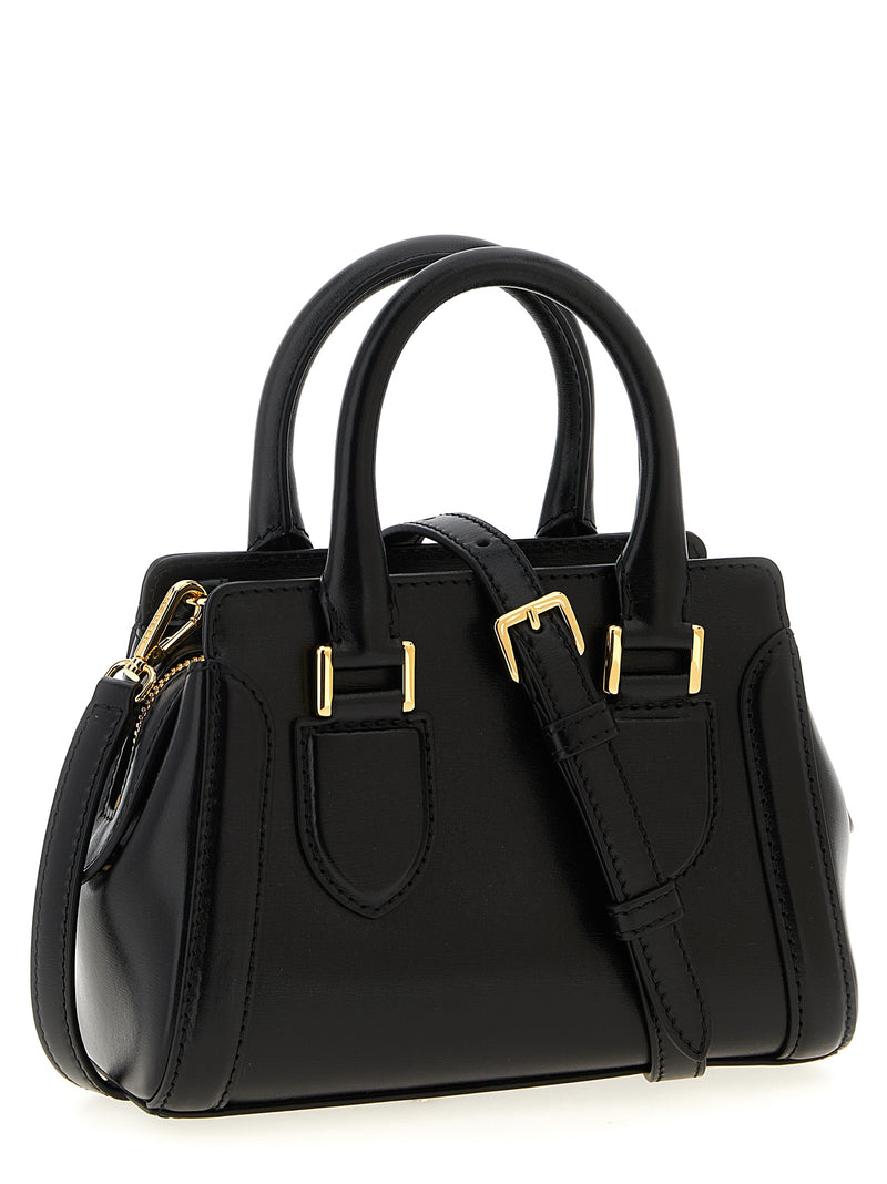 Alexander McQueen Birdee Mini Handbag in Black Calfskin