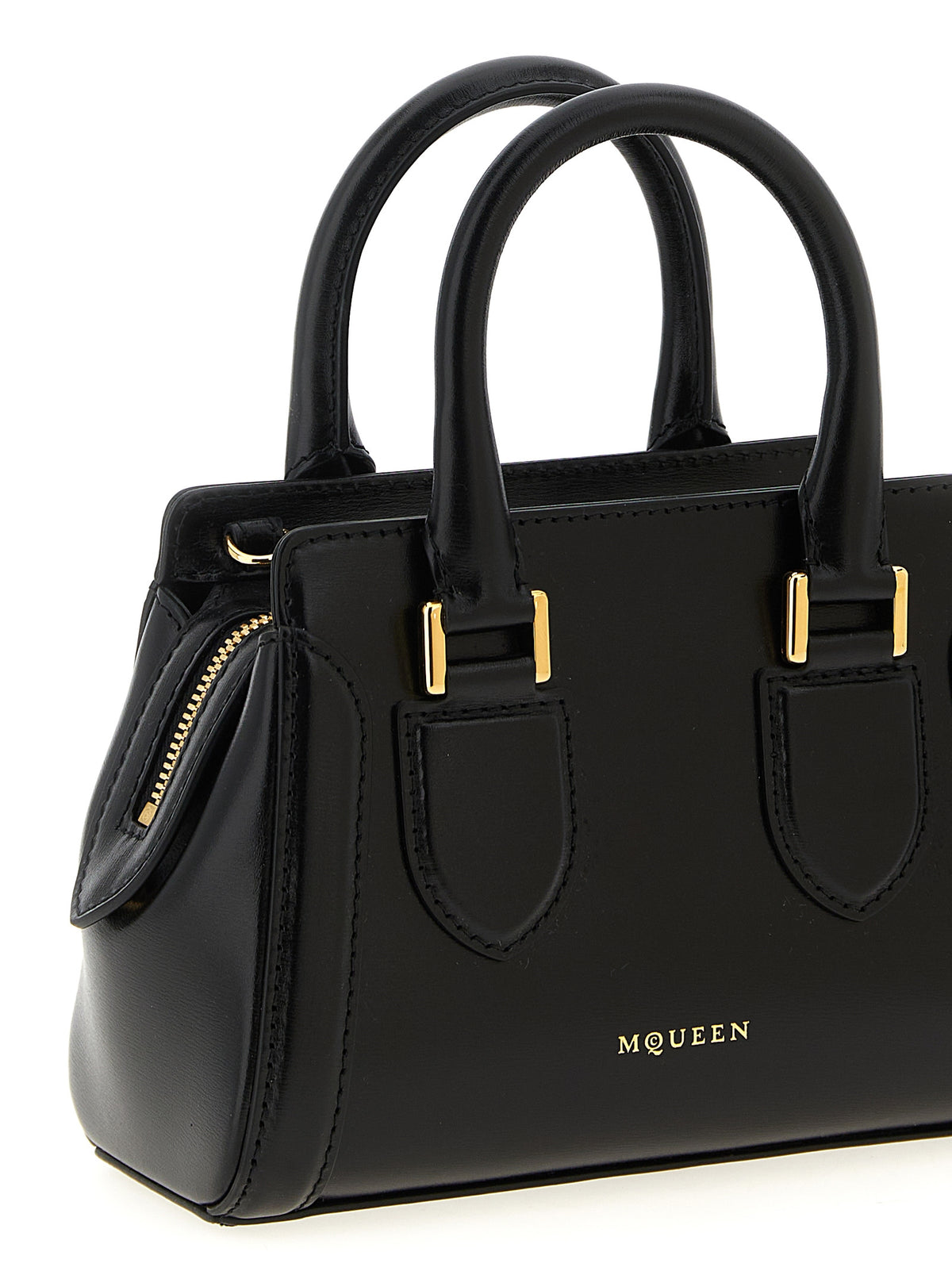 Alexander McQueen Birdee Mini Handbag in Black Calfskin