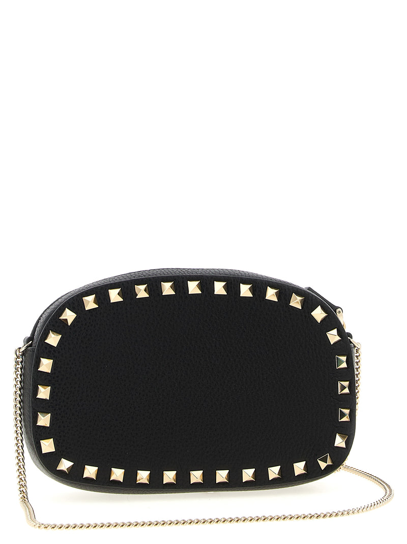 Valentino Garavani Black Calfskin Rockstud Mini Crossbody Bag
