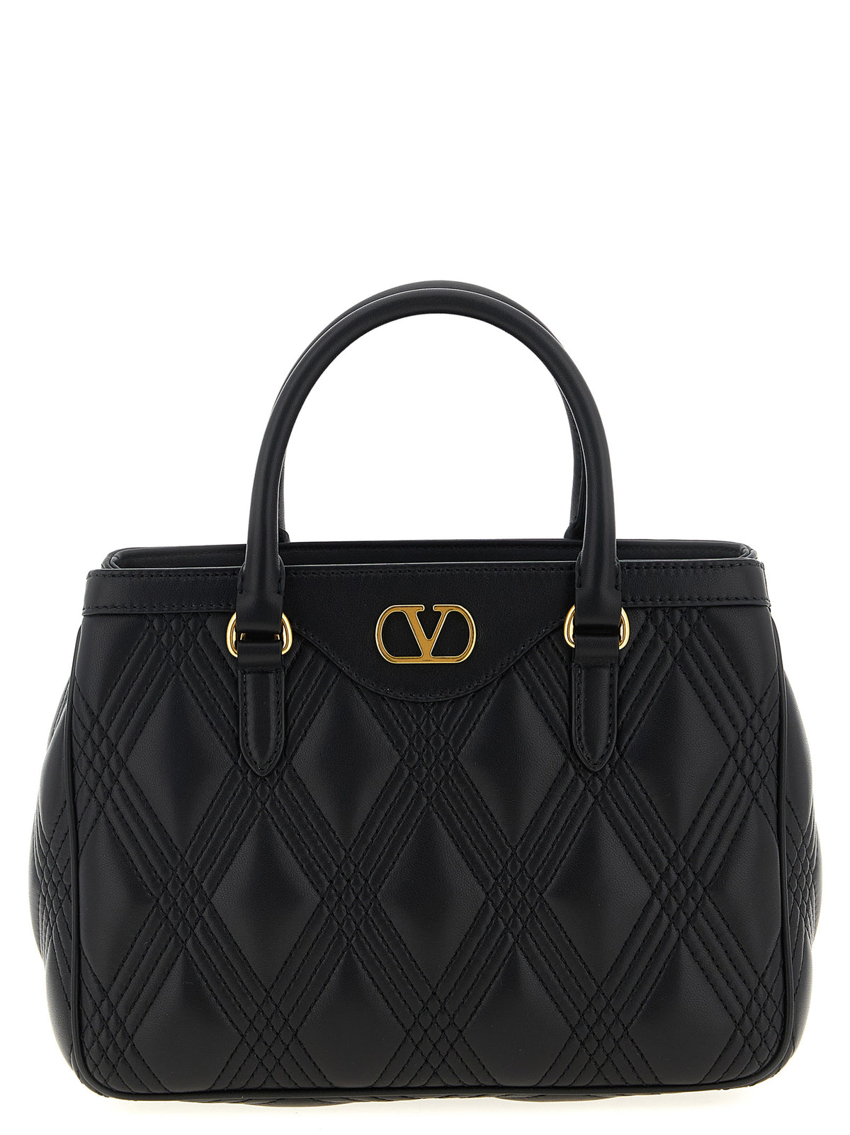 Valentino Garavani Quiltie 67 Black Lamb Leather Handbag