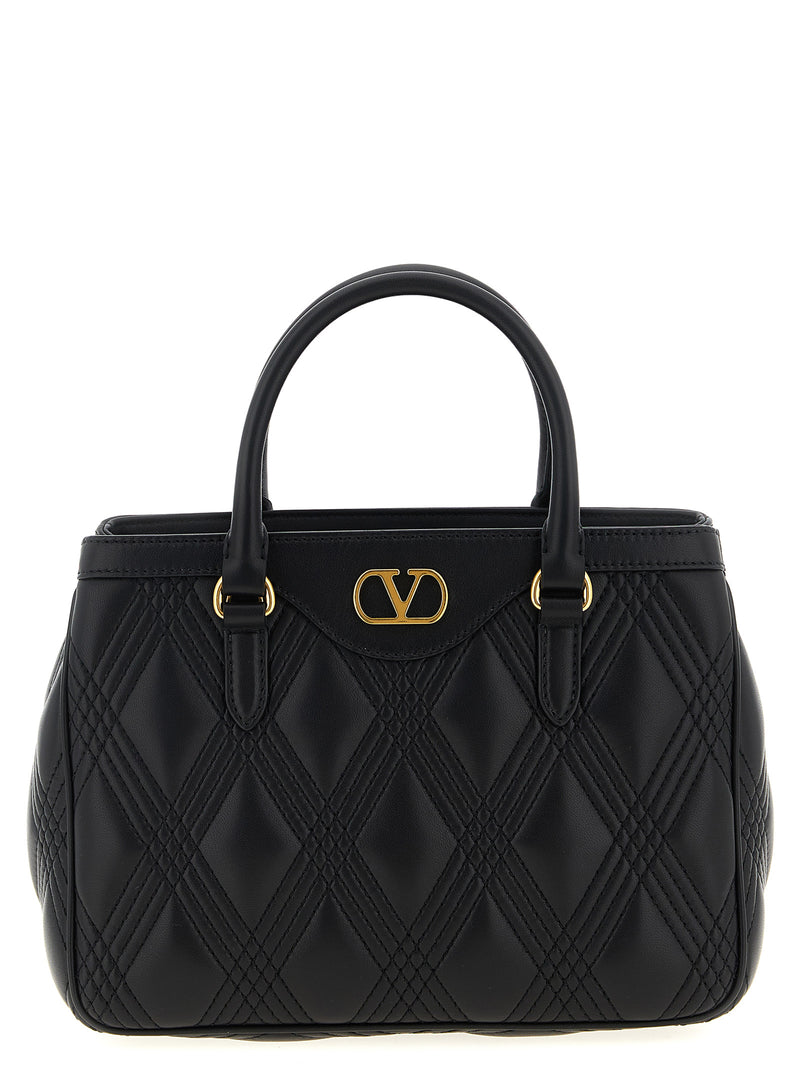 Valentino Garavani Quiltie 67 Black Lamb Leather Handbag
