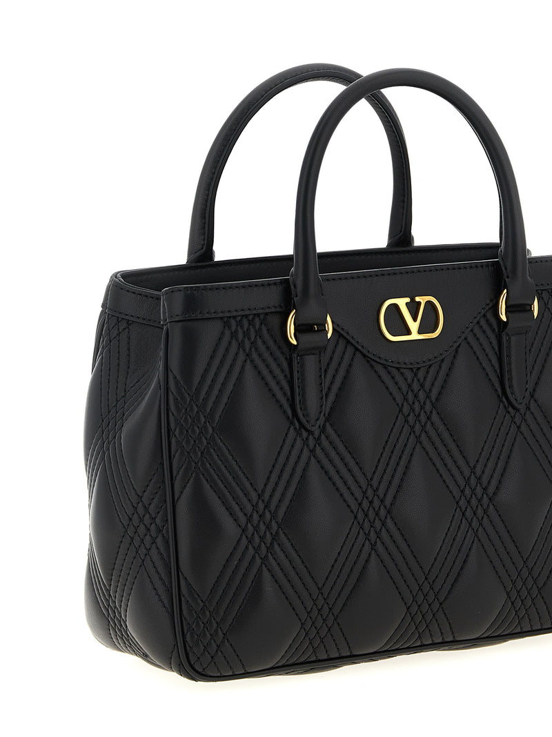 Valentino Garavani Quiltie 67 Black Lamb Leather Handbag
