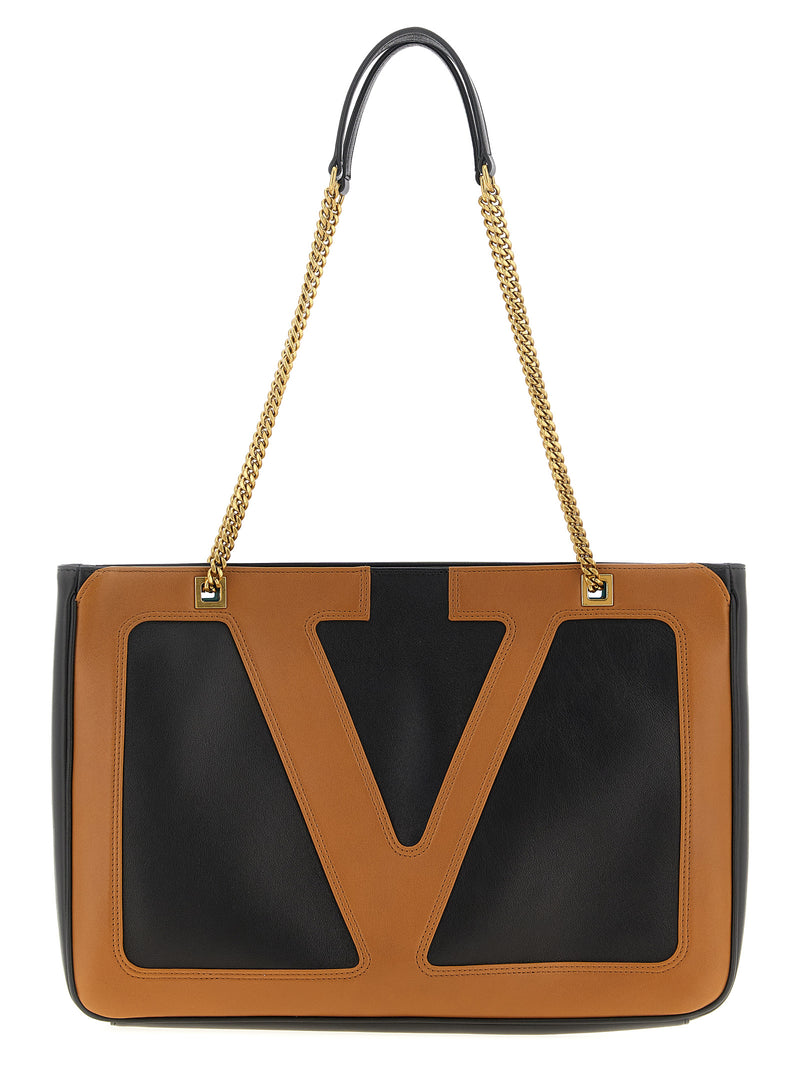 Valentino Garavani Brown Lamb Leather Tote Bag - Viva Superstar