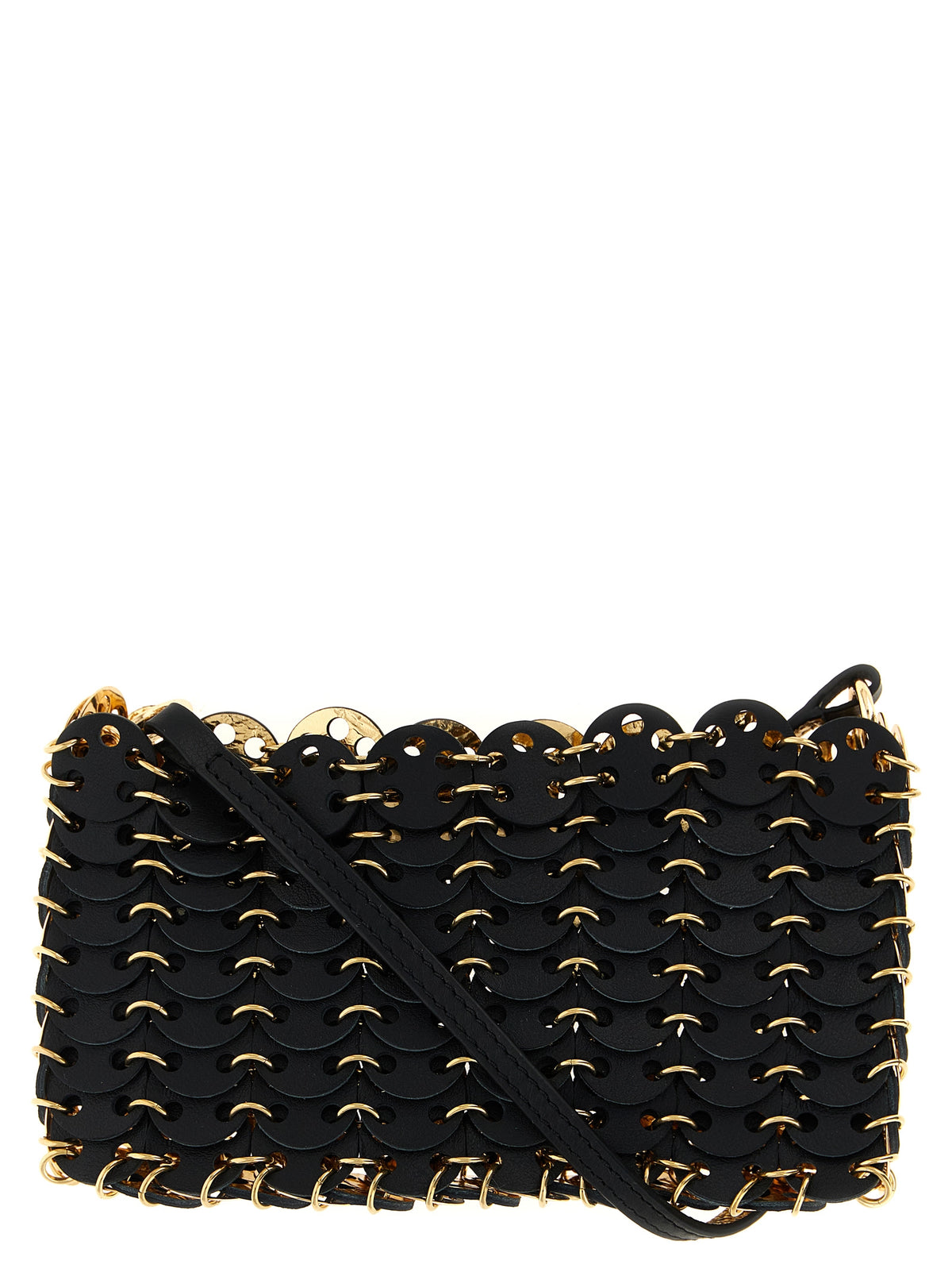 Paco Rabanne 1969 Nano Flip Black Calfskin Crossbody Bag
