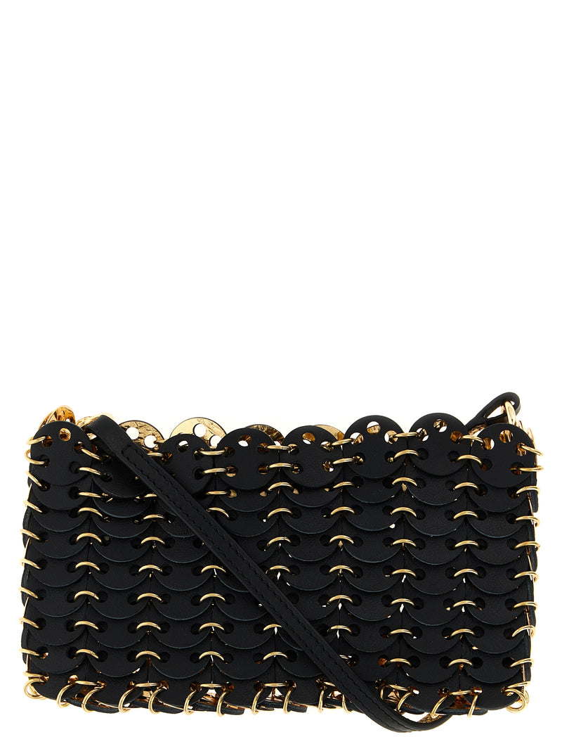 Paco Rabanne 1969 Nano Flip Black Calfskin Crossbody Bag