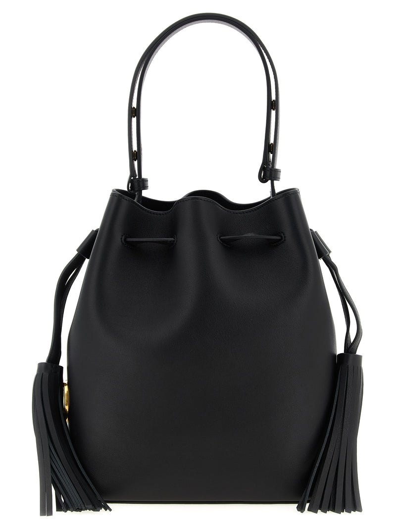 Valentino Garavani Black Calfskin Shoulder Bag - Luxury Fashion