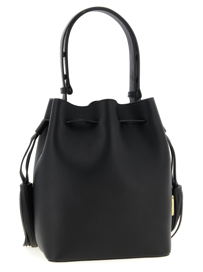 Valentino Garavani Black Calfskin Shoulder Bag - Luxury Fashion