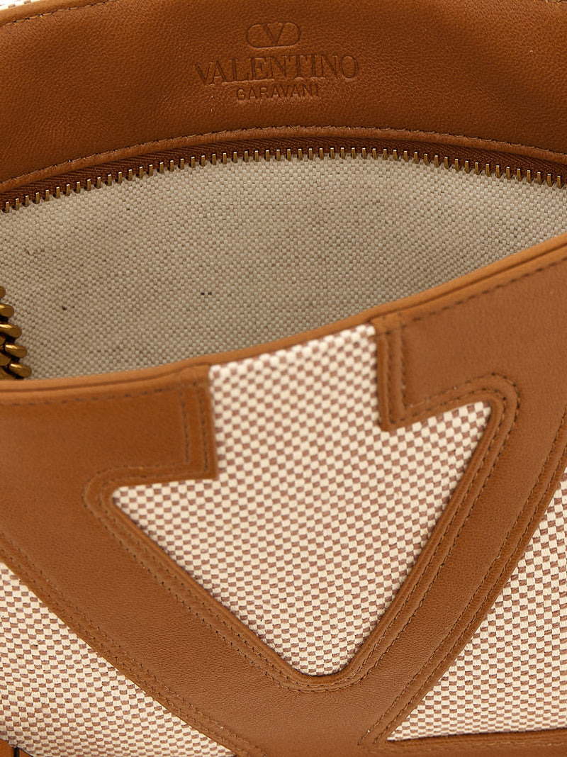 Valentino Garavani Viva Superstar Brown Cotton Shoulder Bag