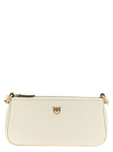 PINKO White Goatskin Half Moon Mini Crossbody Bag