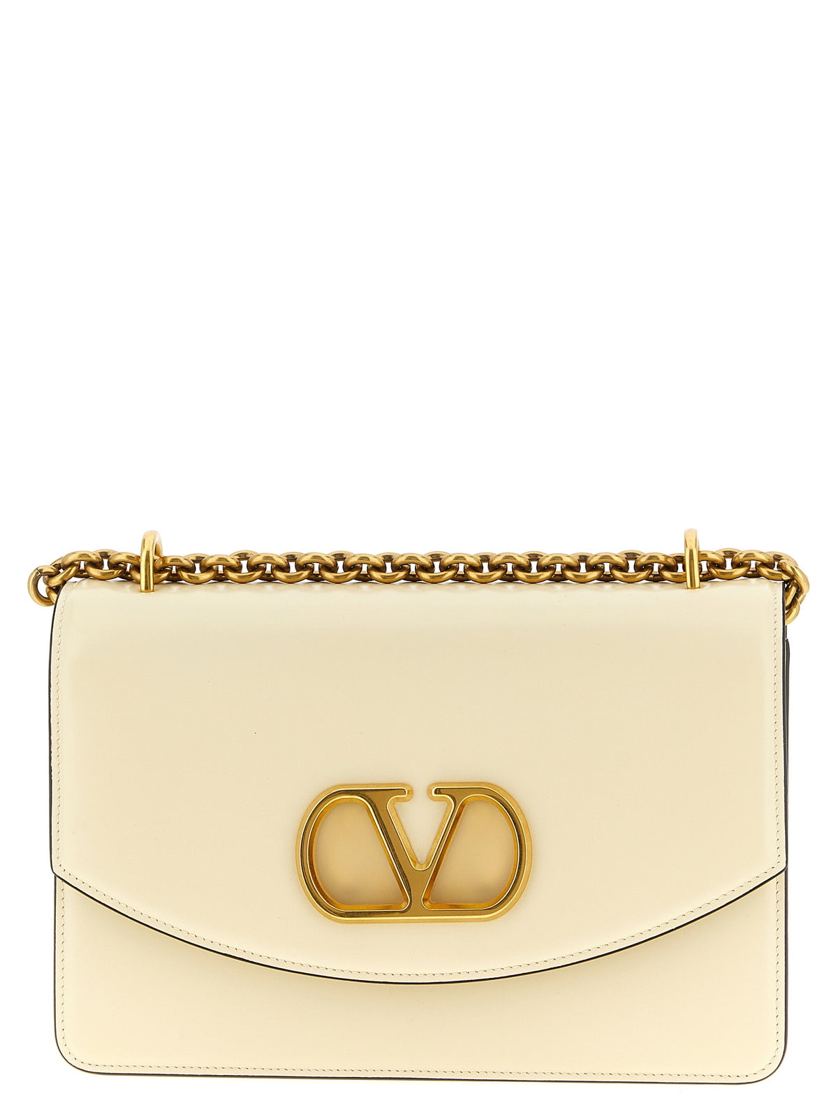 Valentino Garavani Vain White Calfskin Shoulder Bag