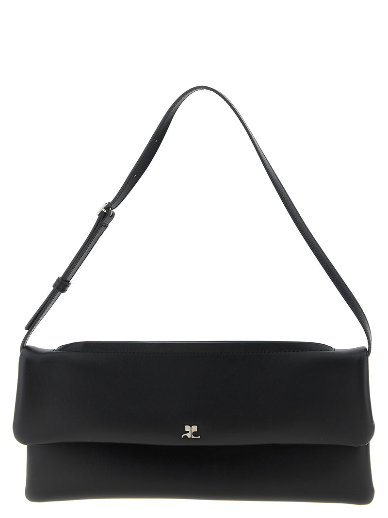Courrèges Black Cowhide Clutch Bag - Timeless Elegance