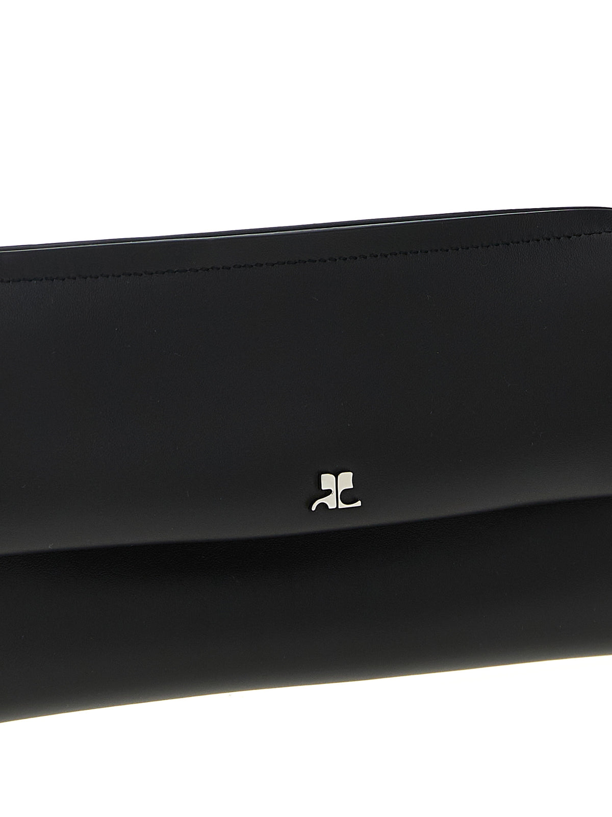 Courrèges Black Cowhide Clutch Bag - Timeless Elegance