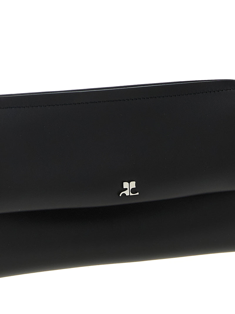 Courrèges Black Cowhide Clutch Bag - Timeless Elegance